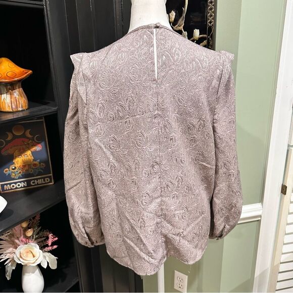 Anthropologies Current Air Los Angeles Textured Puff Shoulder Blouse – Size Larg - Picture 7 of 10